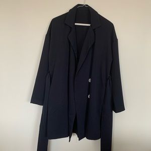 SHEIN Drop Shoulder Self Tie Coat